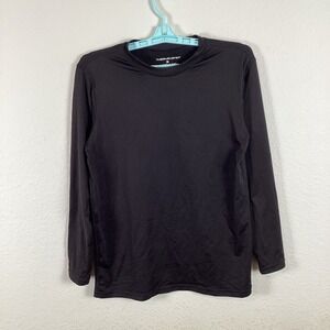 Thermajohn Womens Or Mens? T Shirt Top Sz M Long Sleeve Crew Neck Black Sport